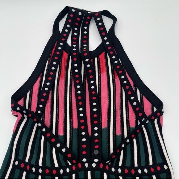 M by Missoni Women’s Sz 46 US 10 Petal Intarsia Knit Striped Halter Top Peplum - Picture 9 of 15